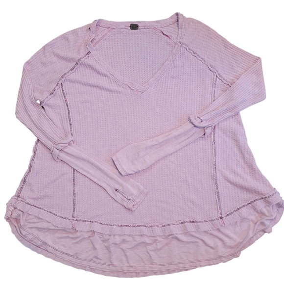 We The Free People Laguna Purple Lightweight Thermal Oversized Slouchy Top XS/S - Picture 1 of 14